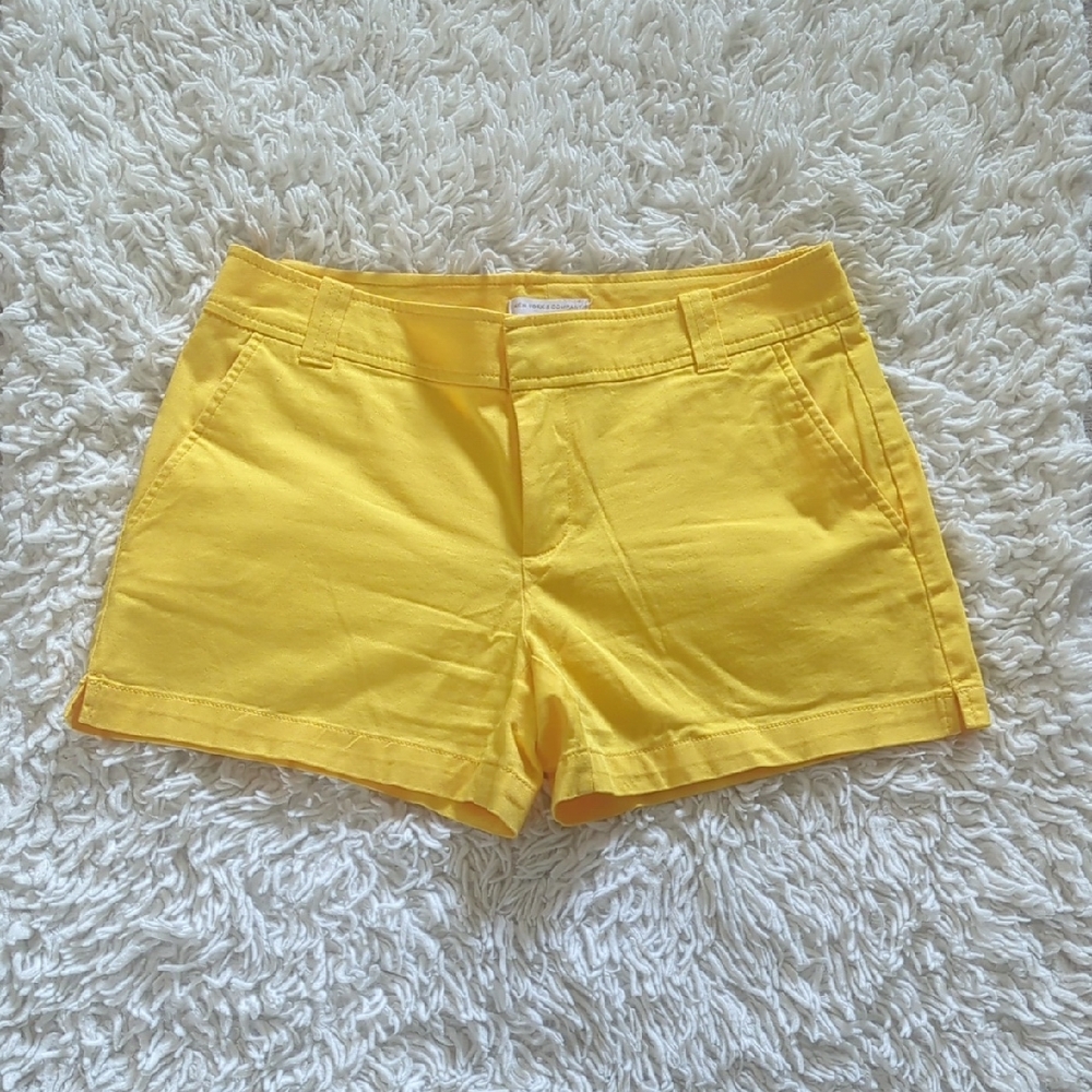 New York & Company Mid-Rise Yellow Shorts